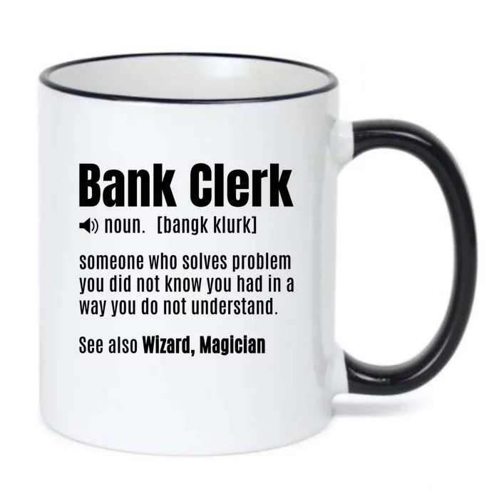 Bank Clerk Noun Definition Finance Banker Cashier Banking Gift Black Color Changing Mug