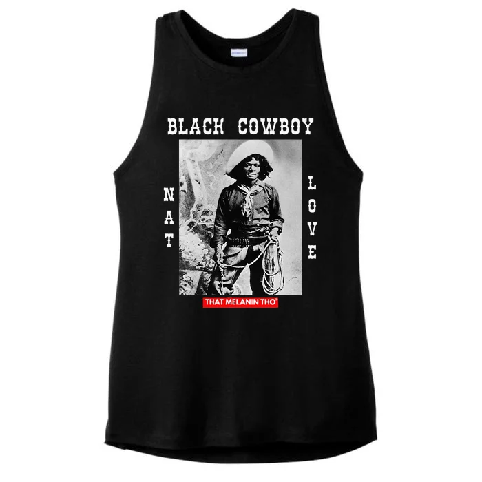 Black Cowboy Nat Love African American Cowboys Black History Ladies Tri-Blend Wicking Tank