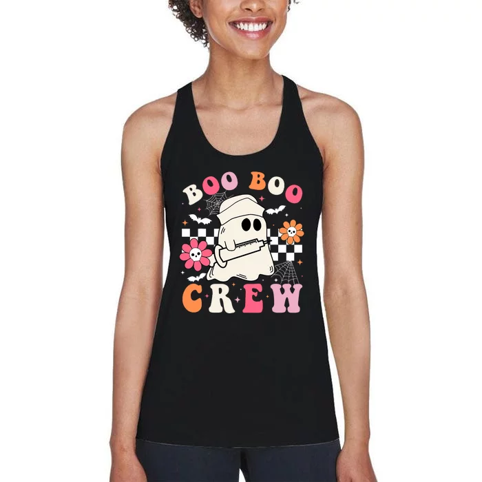 Boo Crew Nurse Halloween Outfits For Women Groovy Women's Racerback Tank