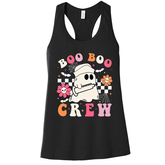 Boo Crew Nurse Halloween Outfits For Women Groovy Women's Racerback Tank