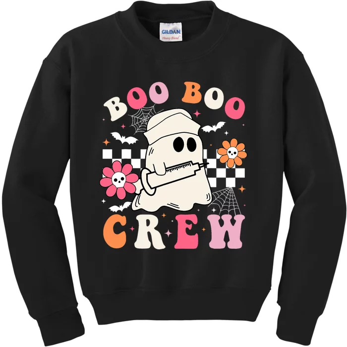 Boo Crew Nurse Halloween Outfits For Women Groovy Kids Sweatshirt