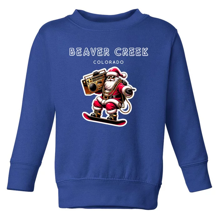 Beaver Creek New Colorado Christmas Snowboard Santa Claus Gift Toddler Sweatshirt