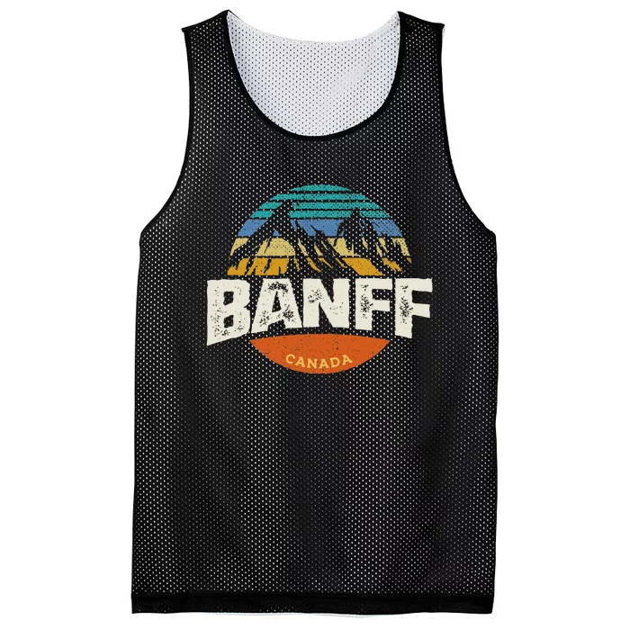 Banff Canada National Park Vintage Mountain Mesh Reversible Basketball Jersey Tank