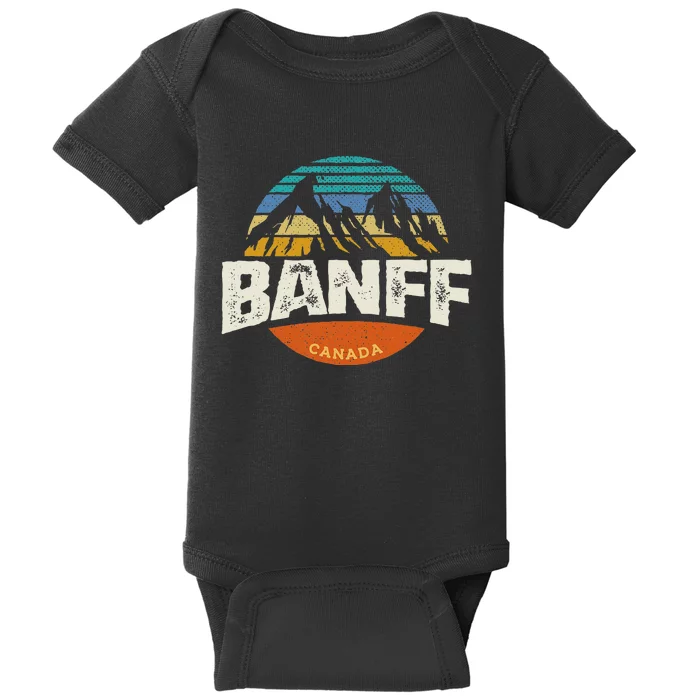 Banff Canada National Park Vintage Mountain Baby Bodysuit