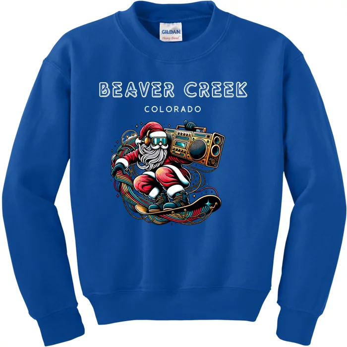 Beaver Creek New Colorado Cool Snowboard Christmas Santa Gift Kids Sweatshirt