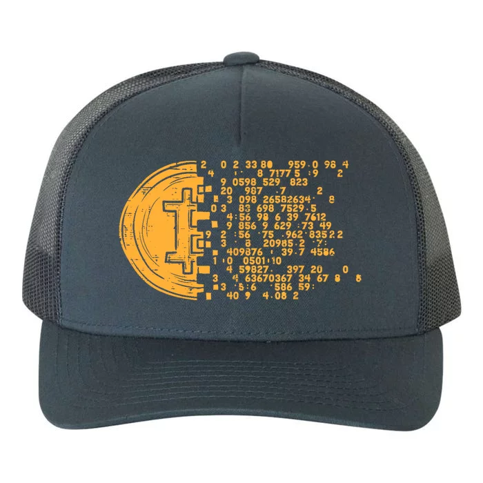 Bitcoin Coin Numbers Btc Crypto Cryptocurrency Miner Trader Yupoong Adult 5-Panel Trucker Hat