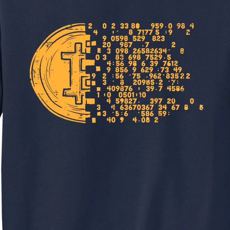 Bitcoin Coin Numbers Btc Crypto Cryptocurrency Miner Trader Tall Sweatshirt