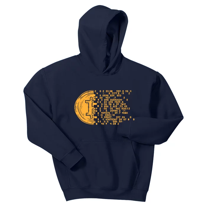 Bitcoin Coin Numbers Btc Crypto Cryptocurrency Miner Trader Kids Hoodie