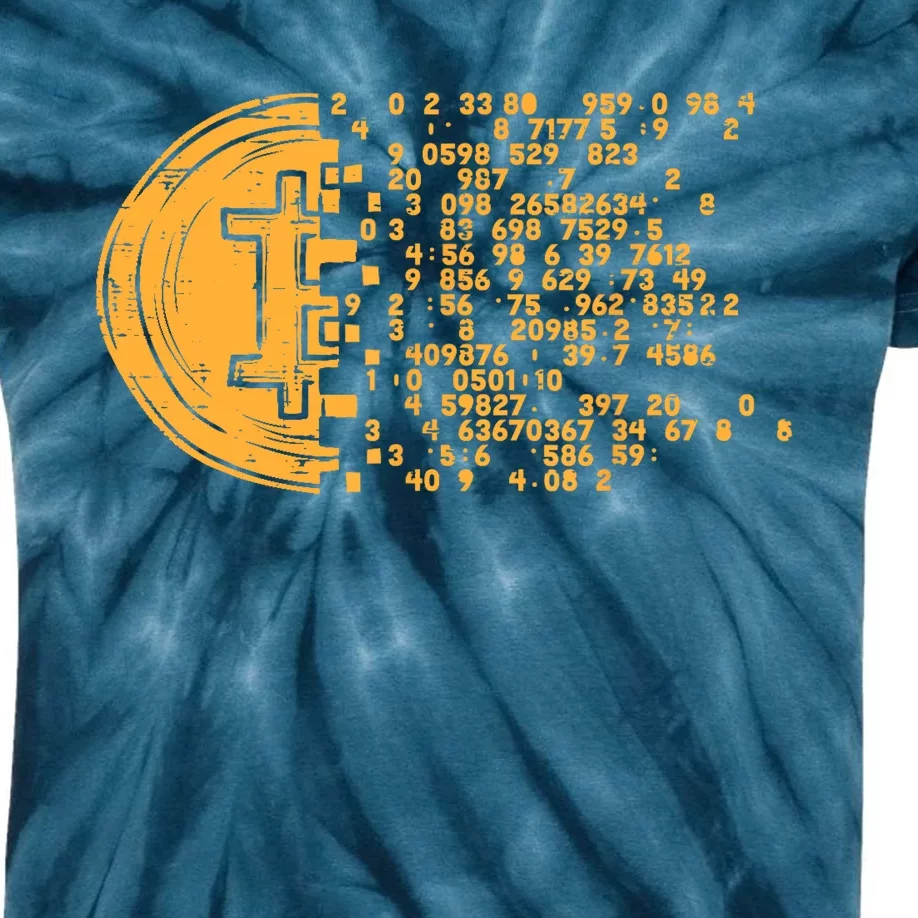 Bitcoin Coin Numbers Btc Crypto Cryptocurrency Miner Trader Kids Tie-Dye T-Shirt