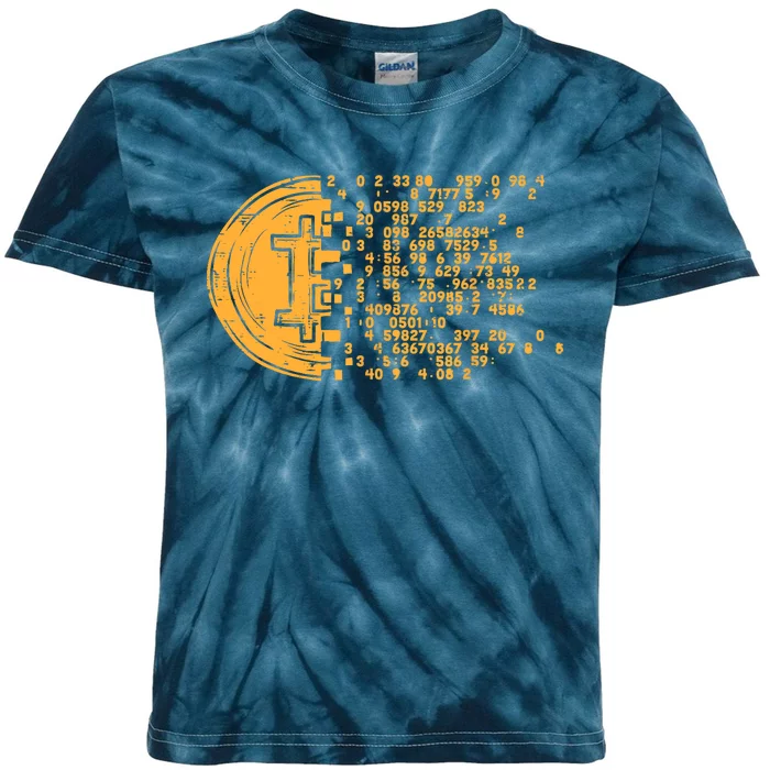 Bitcoin Coin Numbers Btc Crypto Cryptocurrency Miner Trader Kids Tie-Dye T-Shirt