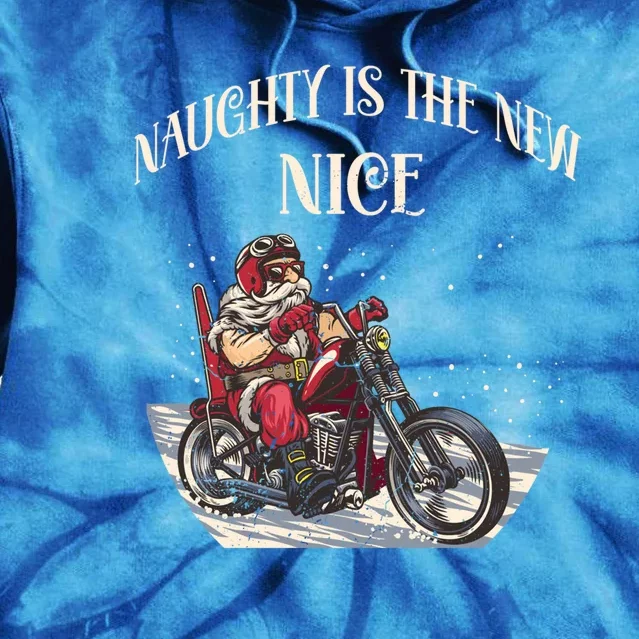 Biker Christmas Naughty Is The New Nice Funny Motorcycle Cute Gift Tie Dye Hoodie