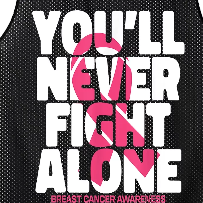 Breast Cancer Nobody Fights Alone Breast Cancer Awareness Mesh Reversible Basketball Jersey Tank