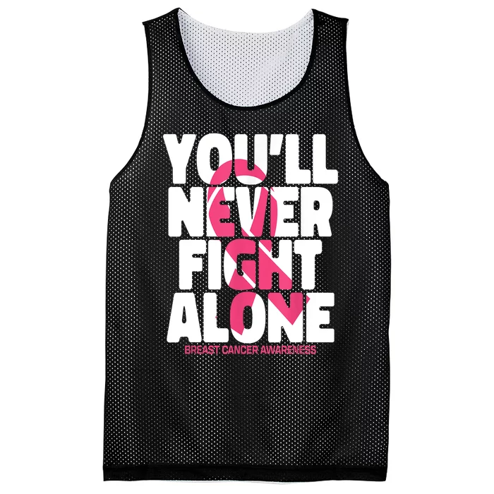 Breast Cancer Nobody Fights Alone Breast Cancer Awareness Mesh Reversible Basketball Jersey Tank