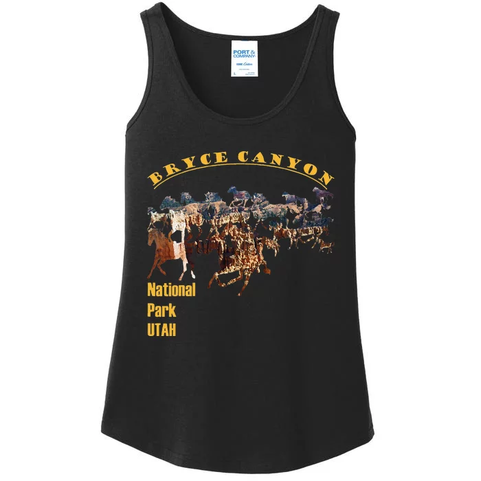 Bryce Canyon National Park Hoodoos With Horse Cutout Ladies Essential Tank