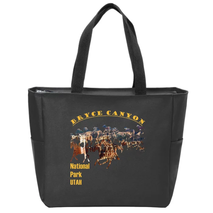 Bryce Canyon National Park Hoodoos With Horse Cutout Zip Tote Bag