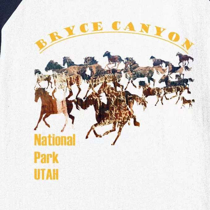 Bryce Canyon National Park Hoodoos With Horse Cutout Baseball Sleeve Shirt