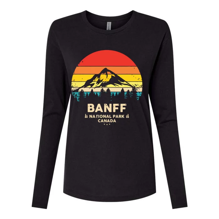 Banff Canadian National Park Retro Souvenir Womens Cotton Relaxed Long Sleeve T-Shirt