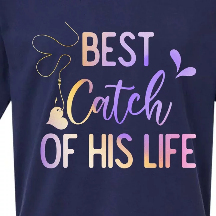 Best Catch Of His Life Couple Fishing Fishers Matching Gift Sueded Cloud Jersey T-Shirt