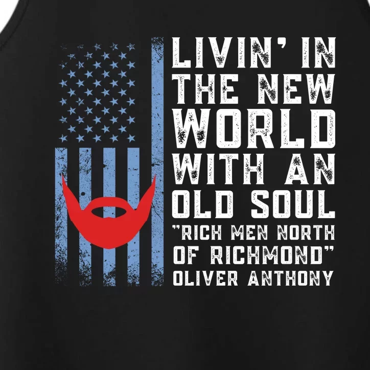 Blue Collar Oliver Anthony Rich Men North Of Richmond Flag Performance Tank