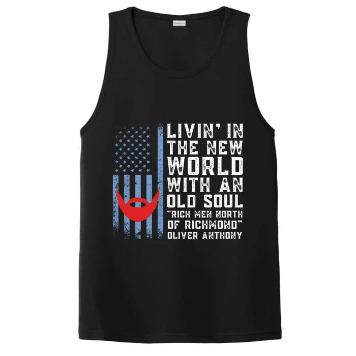 Blue Collar Oliver Anthony Rich Men North Of Richmond Flag Performance Tank