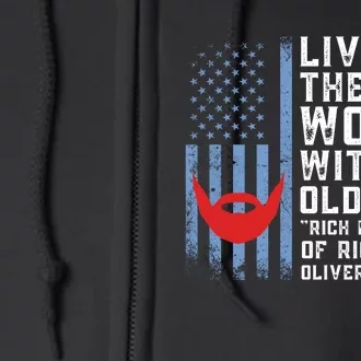 Blue Collar Oliver Anthony Rich Men North Of Richmond Flag Full Zip Hoodie