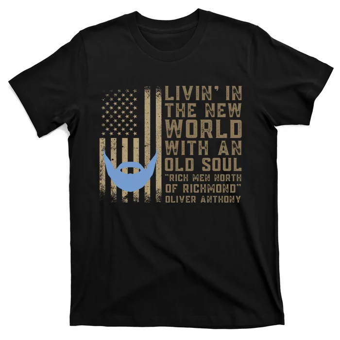 Blue Collar Oliver Anthony Rich Men North Of Richmond Flag T-Shirt