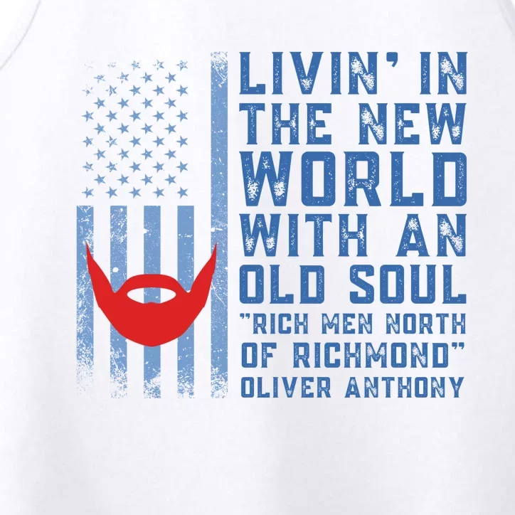 Blue Collar Oliver Anthony Rich Men North Of Richmond Flag Performance Tank