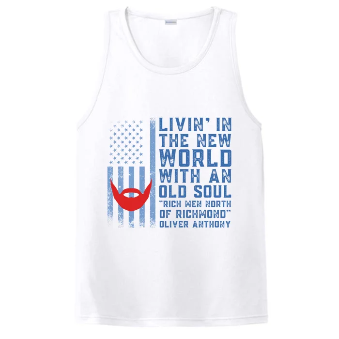 Blue Collar Oliver Anthony Rich Men North Of Richmond Flag Performance Tank