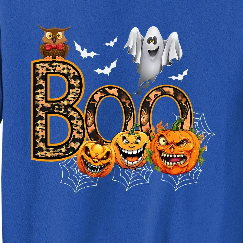 Boo Creepy Owl Pumpkin Ghost Funny Halloween Costume Sweatshirt