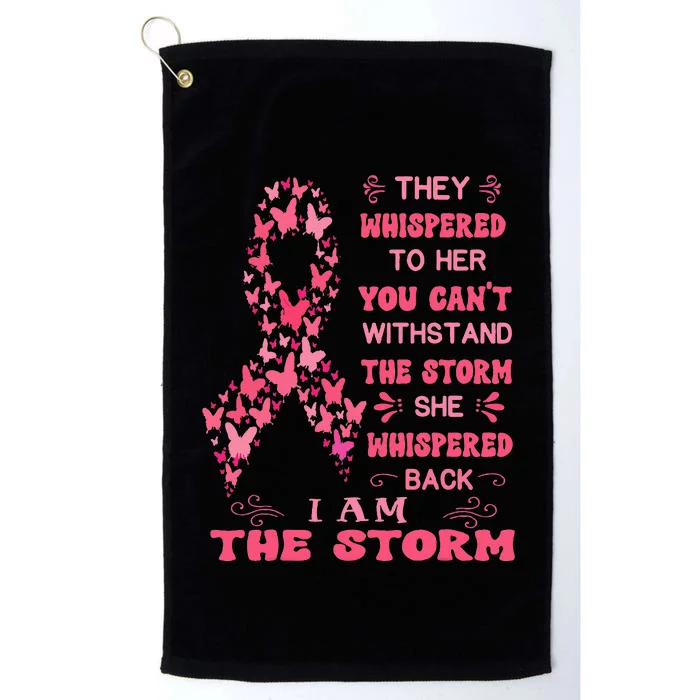 Breast Cancer  October Pink warrior ribbon survivor Platinum Collection Golf Towel