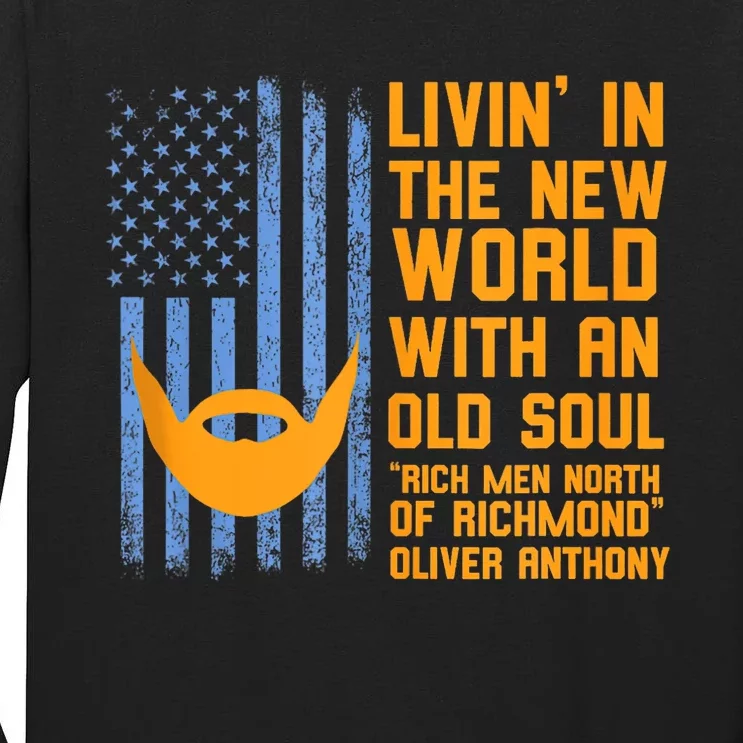 Blue Collar Oliver Anthony Rich Men North Of Richmond Flag Tall Long Sleeve T-Shirt