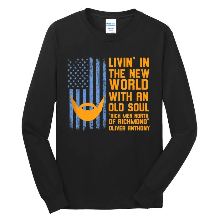 Blue Collar Oliver Anthony Rich Men North Of Richmond Flag Tall Long Sleeve T-Shirt