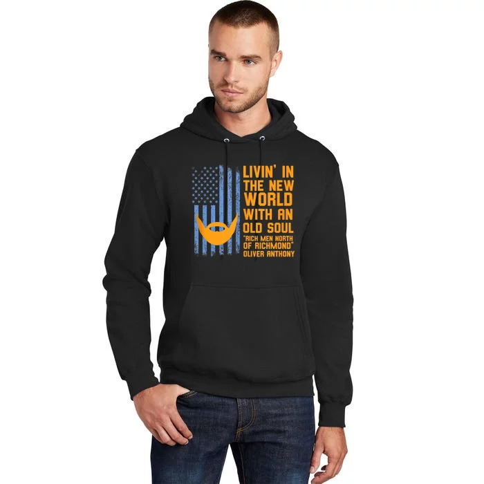 Blue Collar Oliver Anthony Rich Men North Of Richmond Flag Tall Hoodie