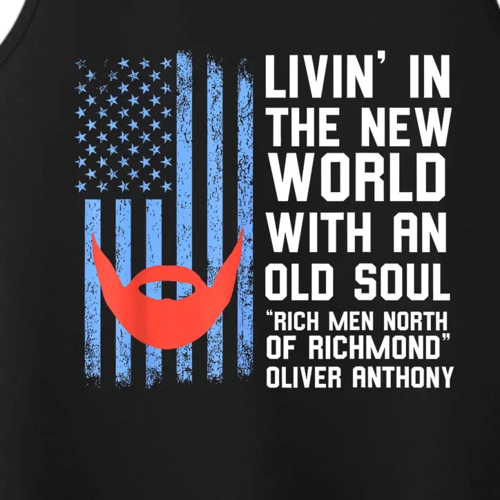 Blue Collar Oliver Anthony Rich Men North Of Richmond Flag Performance Tank