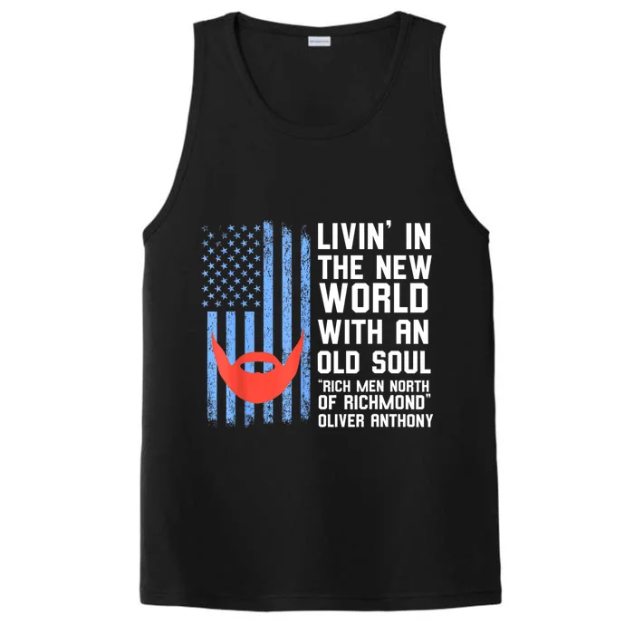 Blue Collar Oliver Anthony Rich Men North Of Richmond Flag Performance Tank