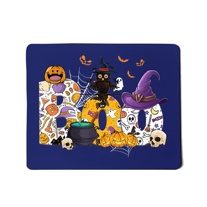 Boo Creepy Owl Pumpkin Ghost Funny Halloween Costume Spooky Mousepad