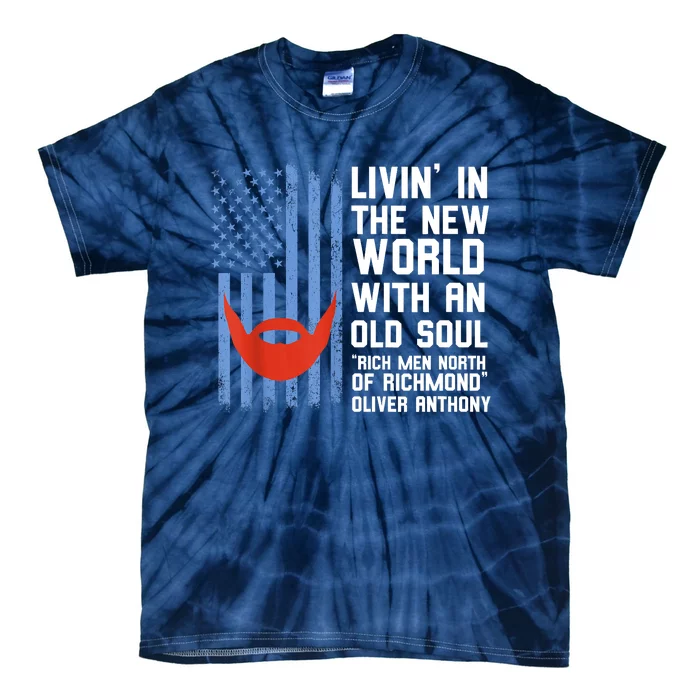 Blue Collar Oliver Anthony Rich Men North Of Richmond Flag Tie-Dye T-Shirt