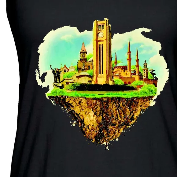 Beirut City On Floating Land Ladies Essential Flowy Tank