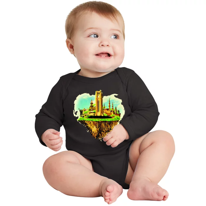 Beirut City On Floating Land Baby Long Sleeve Bodysuit