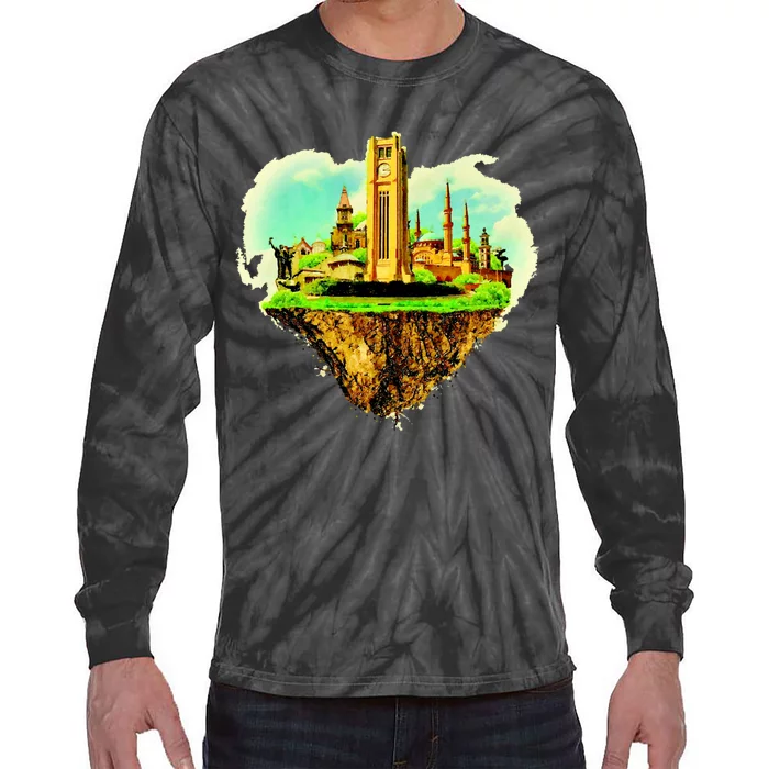 Beirut City On Floating Land Tie-Dye Long Sleeve Shirt