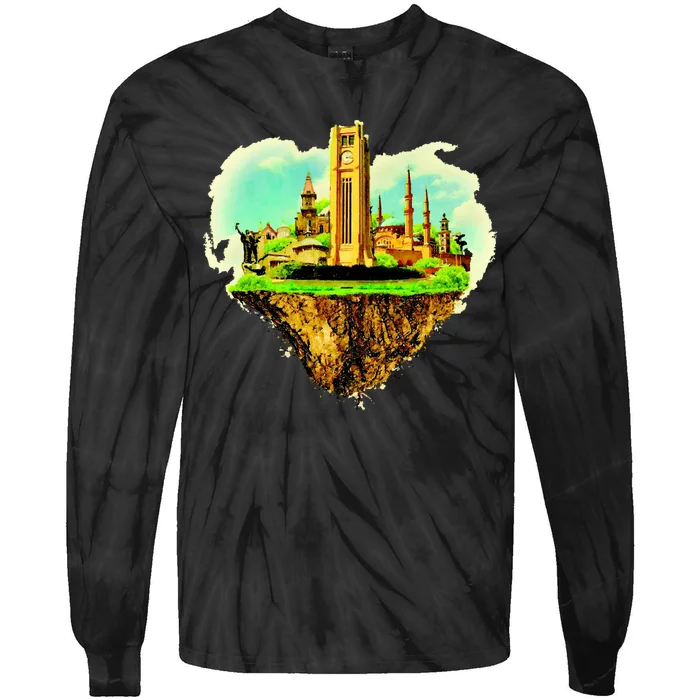 Beirut City On Floating Land Tie-Dye Long Sleeve Shirt