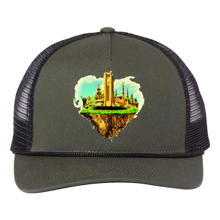 Beirut City On Floating Land Retro Rope Trucker Hat Cap