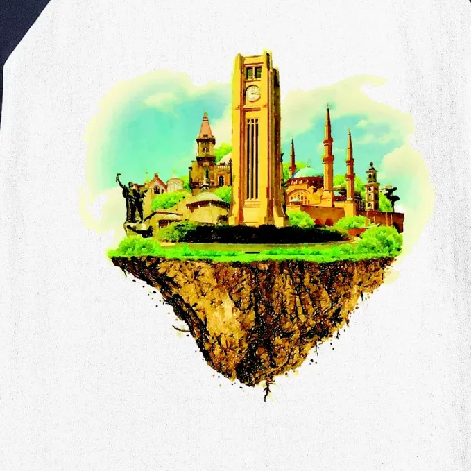 Beirut City On Floating Land Baseball Sleeve Shirt