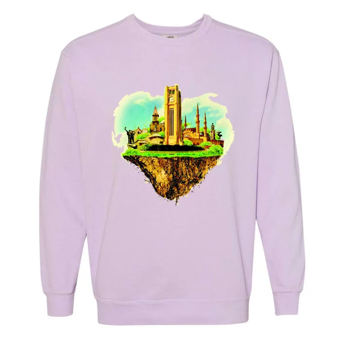 Beirut City On Floating Land Garment-Dyed Sweatshirt