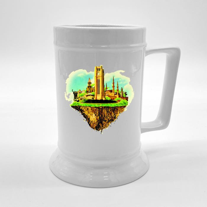 Beirut City On Floating Land Front & Back Beer Stein