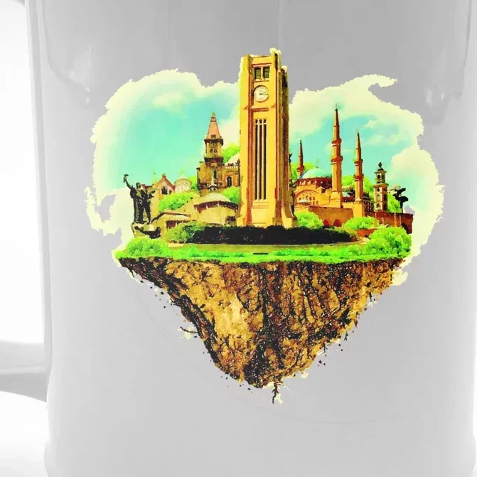 Beirut City On Floating Land Front & Back Beer Stein