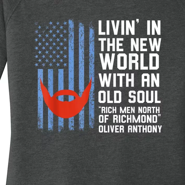 Blue Collar Oliver Anthony Rich Men North Of Richmond Flag Women's Perfect Tri Tunic Long Sleeve Shirt