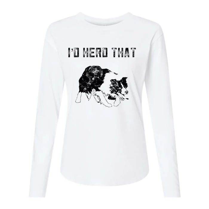 Border Collie Owner For Funny Herd That Border Collie Womens Cotton Relaxed Long Sleeve T-Shirt