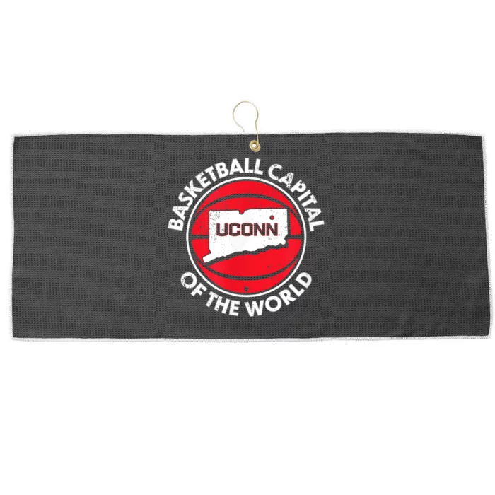 Basketball Capital Of The World Connecticut Large Microfiber Waffle Golf Towel