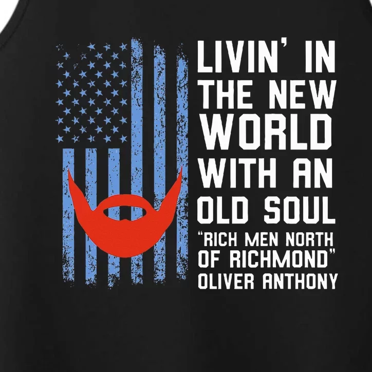 Blue Collar Oliver Anthony Rich North Of Richmond Flag Performance Tank